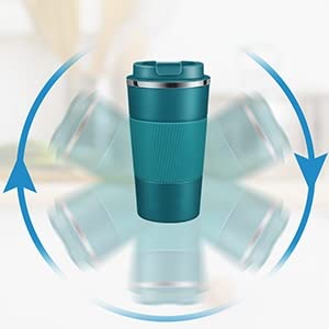 Insulated Travel Coffee Mug 2.0 – 380ml Double Wall Vacuum Stainless Steel Tumbler with Spill-Proof Flip Lid (Blue)