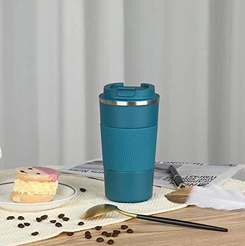 Insulated Travel Coffee Mug 2.0 – 380ml Double Wall Vacuum Stainless Steel Tumbler with Spill-Proof Flip Lid (Blue)