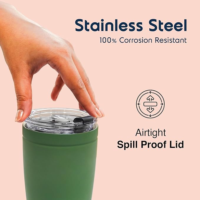 Wizardmink REO 500ml Vacuum Insulated Stainless Steel Tumbler with Straw – Leak-Proof Travel Mug