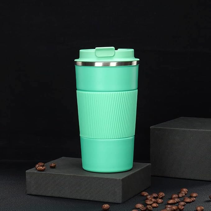 Insulated Travel Coffee Mug 2.0 – 380ml Double Wall Vacuum Stainless Steel Tumbler with Spill-Proof Flip Lid (Blue)