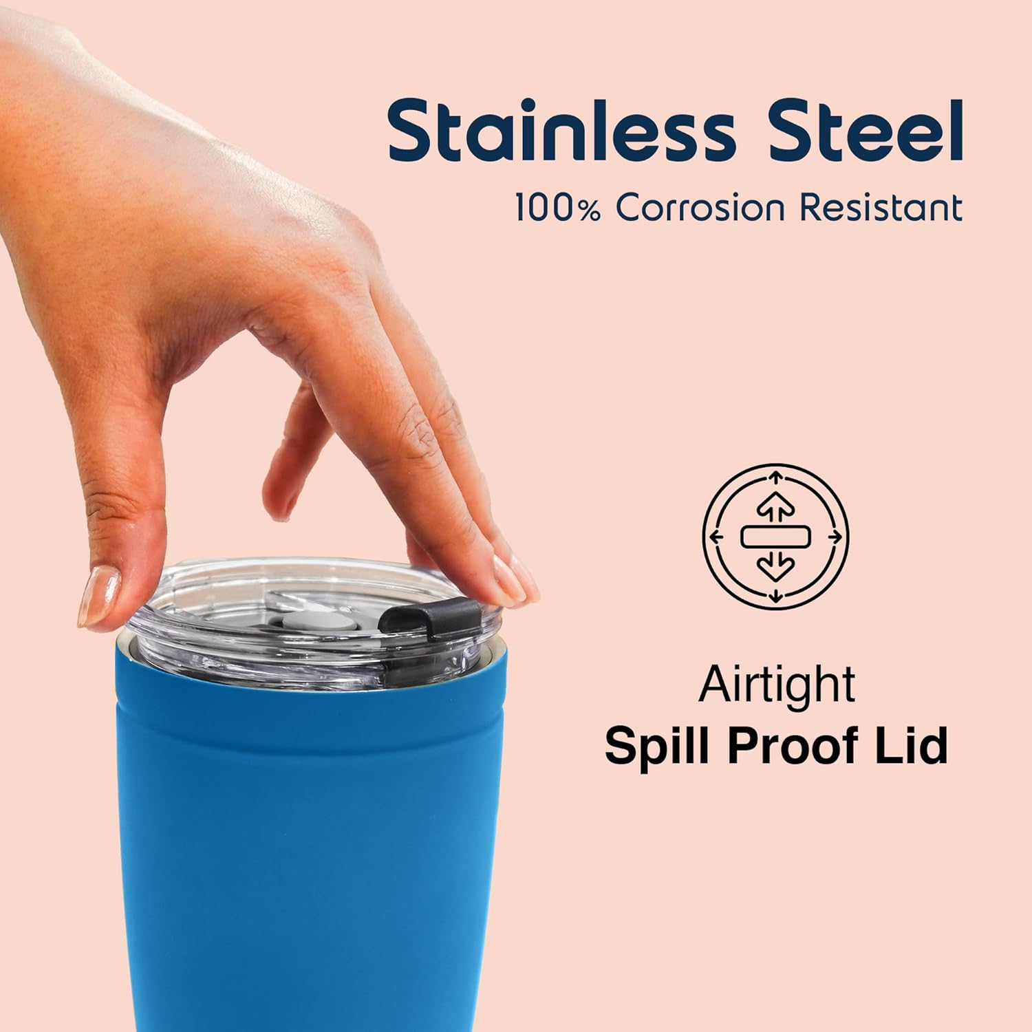 Wizardmink REO 500ml Vacuum Insulated Stainless Steel Tumbler with Straw – Leak-Proof Travel Mug