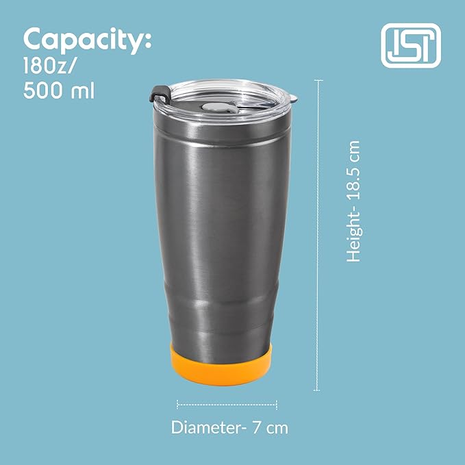 Wizardmink REO 500ml Vacuum Insulated Stainless Steel Tumbler with Straw – Leak-Proof Travel Mug