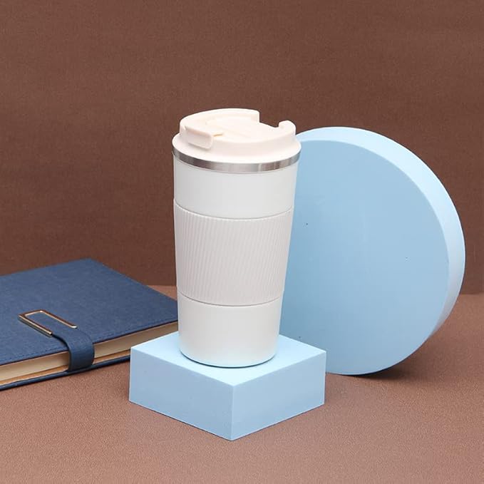 Insulated Travel Coffee Mug 2.0 – 380ml Double Wall Vacuum Stainless Steel Tumbler with Spill-Proof Flip Lid (Blue)